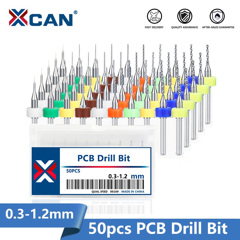 Pcb Micro Carbide Drill Bits 0.3-1.2Mm - Broca para PCB XCAN, 50 Uds.,