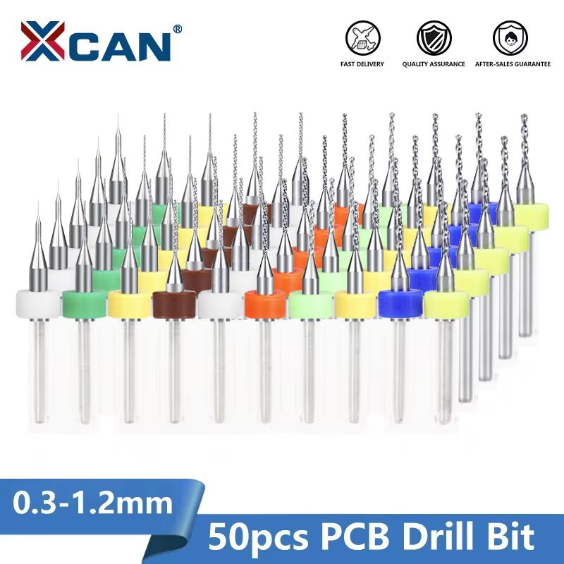 Pcb Micro Carbide Drill Bits 0.3-1.2Mm - XCAN 20/50 piezas Brocas para PCB