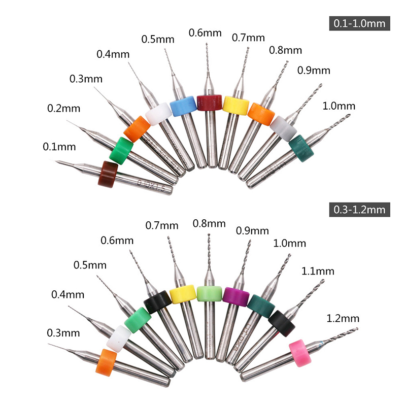 Pcb Micro Carbide Drill Bits 0.3-1.2Mm - Nuevo 【Juego de 10 piezas de