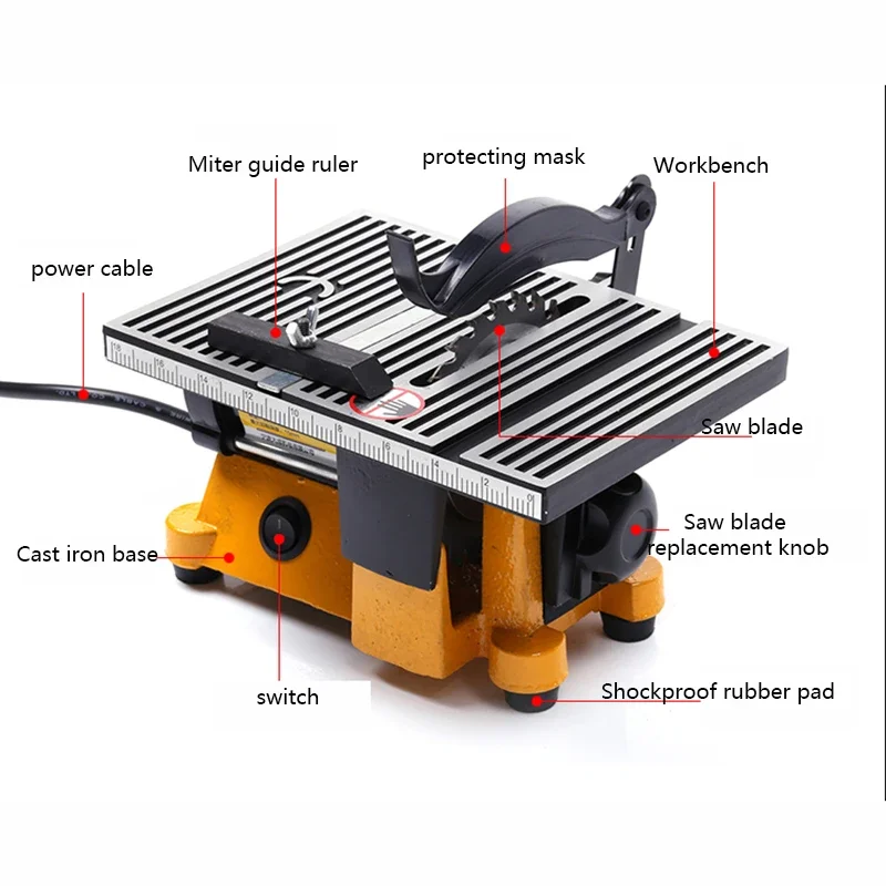 Sierra de Mesa Mini JIF-DC-100 - Mini Circular Table Saw Diy Woodworking reseña y precio
