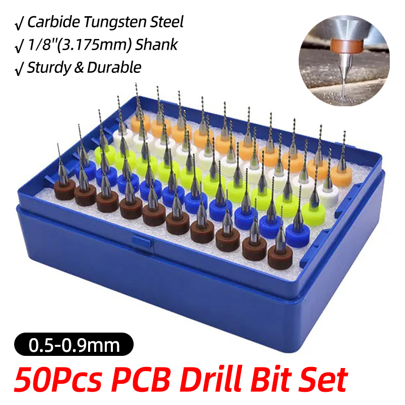 Juego de 50 brocas para PCB de - Pcb Micro Carbide Drill Bits 0.3-1.2Mm reseña y precio